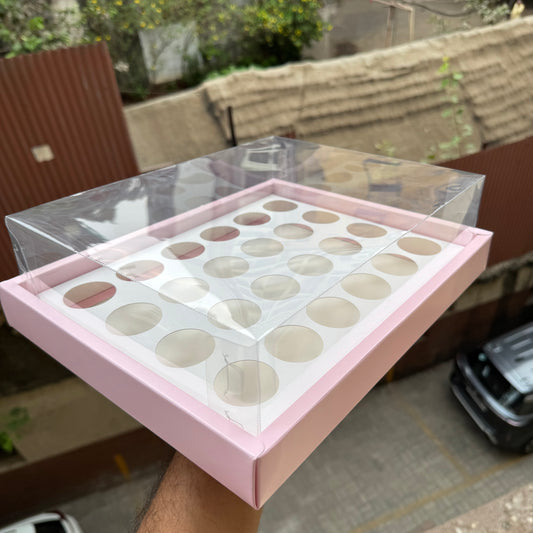 24 Mini Cupcake Display Hamper Box Pink (5pc) #New