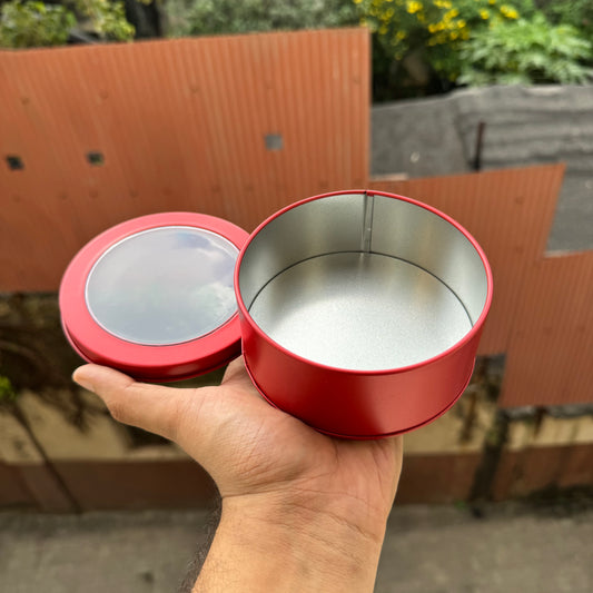 Red Round Dream Tin With Window