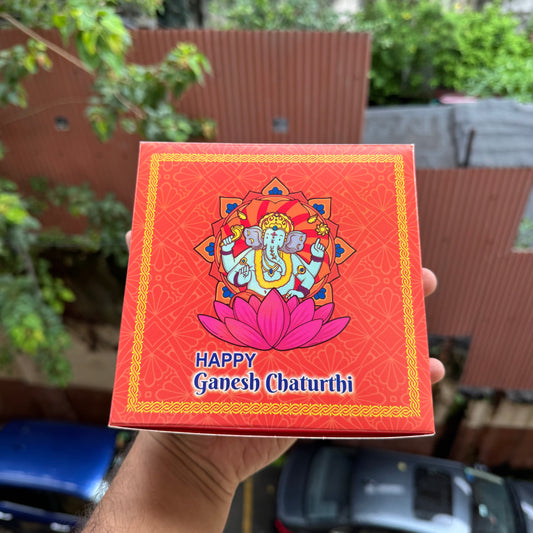9 Modak Box For Ganesh Chaturthi (10pc) with gold cavity