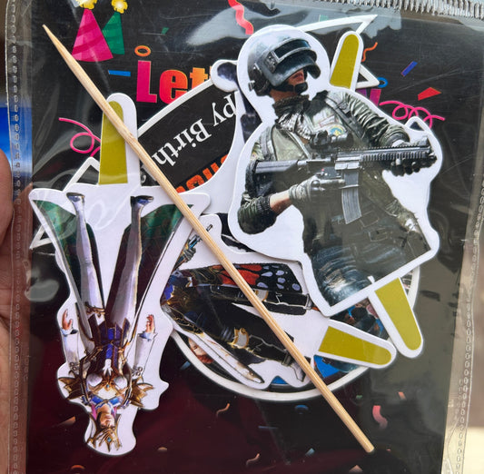 Pubg Paper Theme Cake Topper