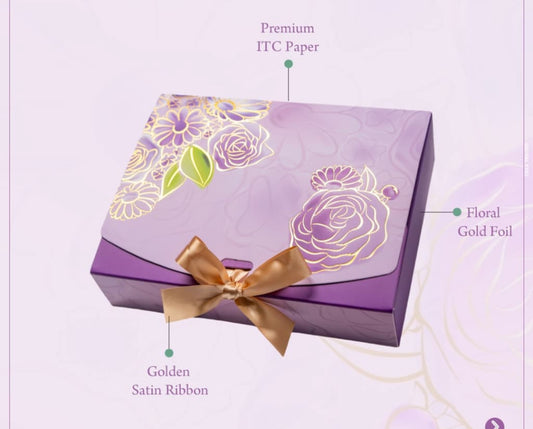 Lilac Whispers Gold Foiling Mini Hamper / Chocolate Box (10pc)