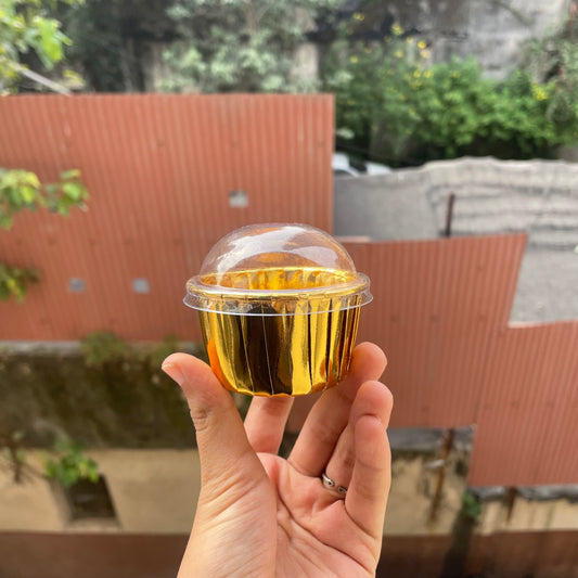 Metallic ready to bake cupcake liner with Lid (50pc)