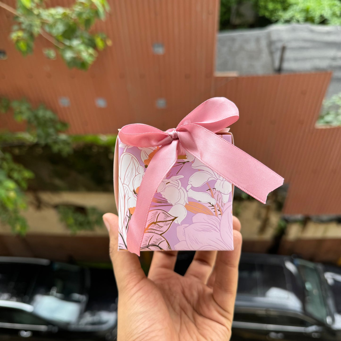 Pretty Floral Box for Candles / Chocolates / Jewellery With Ribbon (10pc)