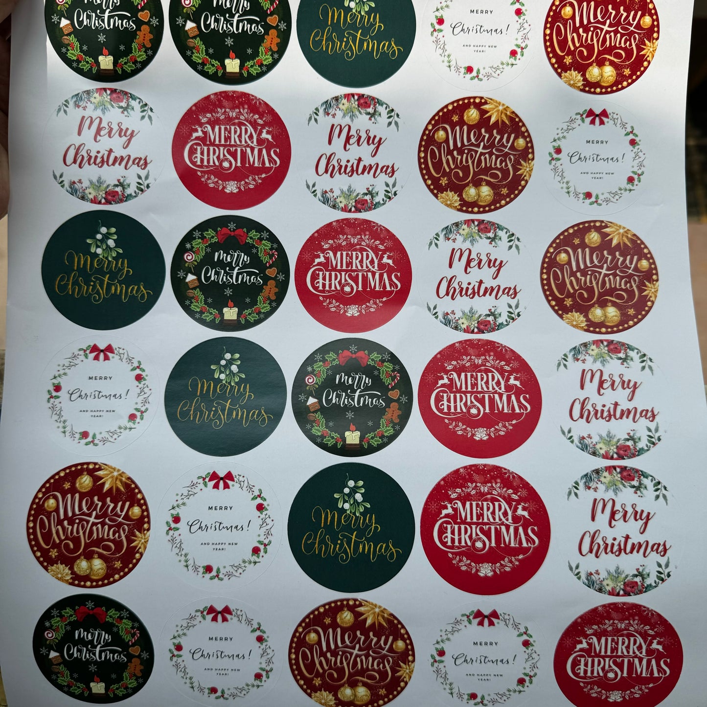 Round Cut Christmas Premium Sticker
