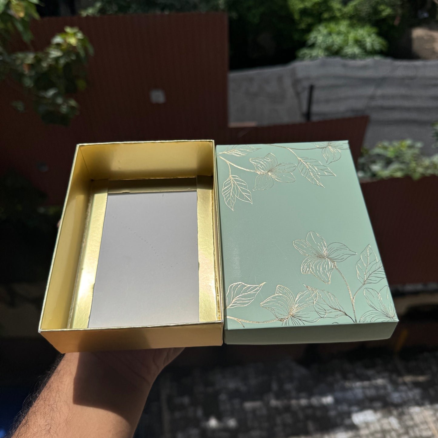Pastel Petals Collection - 2 Brownie Box Mint Green (10pc) Top Bottom
