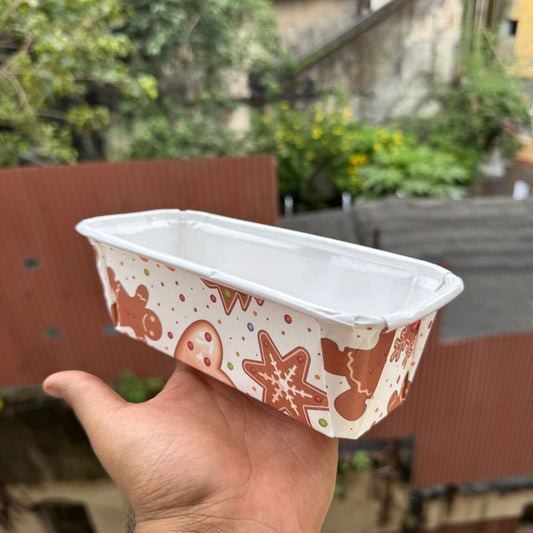 Christmas Printed Plum Ready To Bake Loaf Liner (10pc)