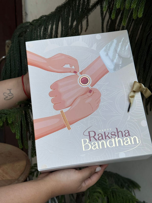 Rakhi Foil Print Hamper Box (10pc)