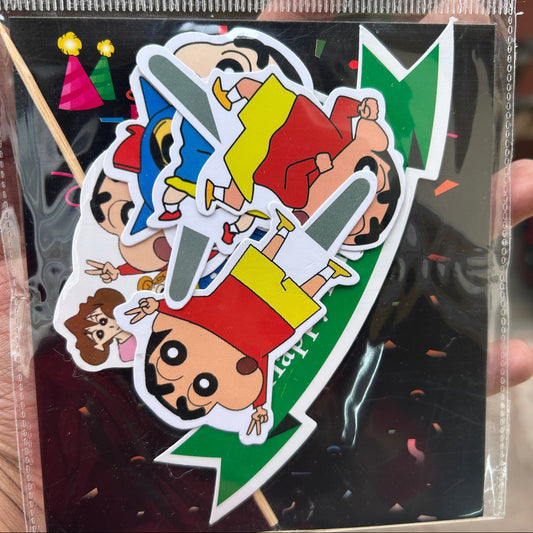 Shinchan Paper Theme Cake Topper
