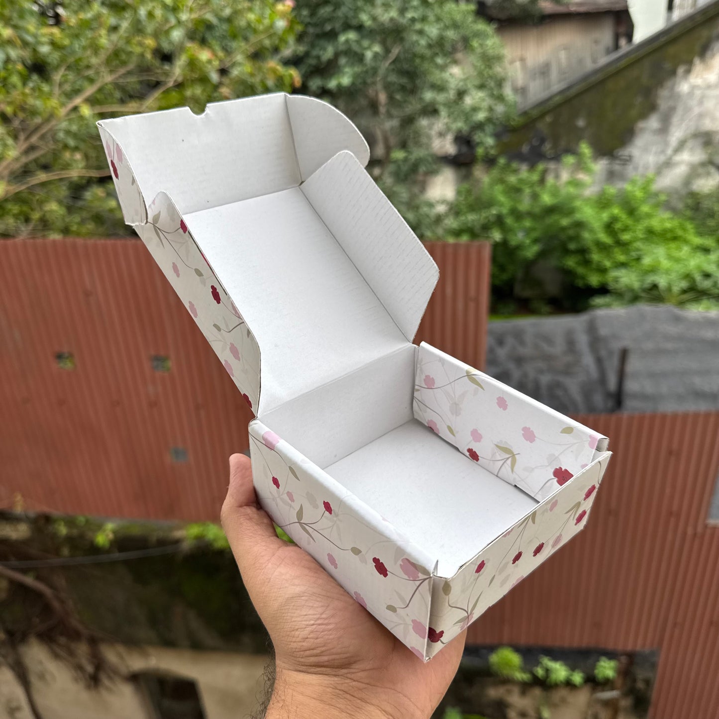 Lotus Print Corrugated Box (10pc)