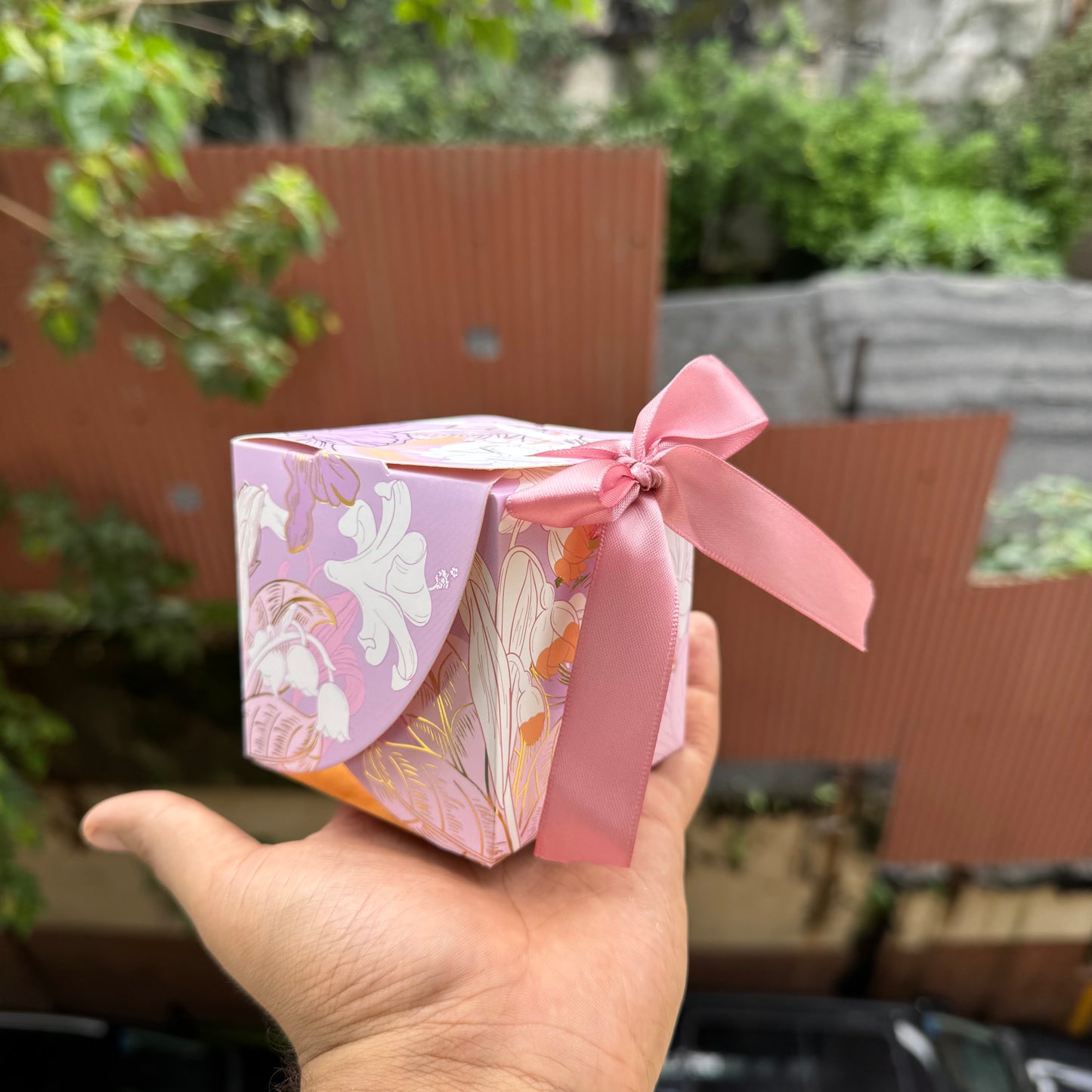 Pretty Floral Box for Candles / Chocolates / Jewellery With Ribbon (10pc)