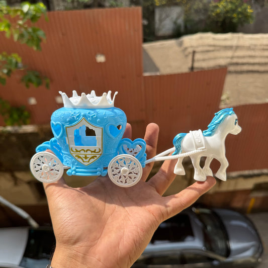 Horse Carriage Blue - Plastic Toys For Cake Decoration