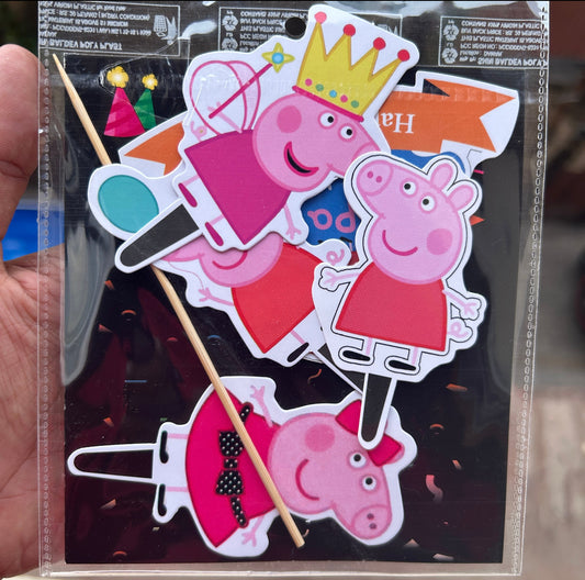 Peppa Pig Paper Theme Cake Topper