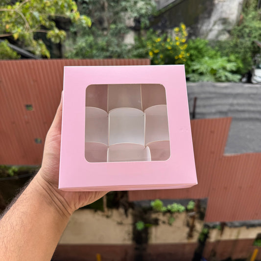 9 Cavity Top Bottom Premium Box For Chocolates / Candles / Mini Brownie / Truffles and more (10pc)