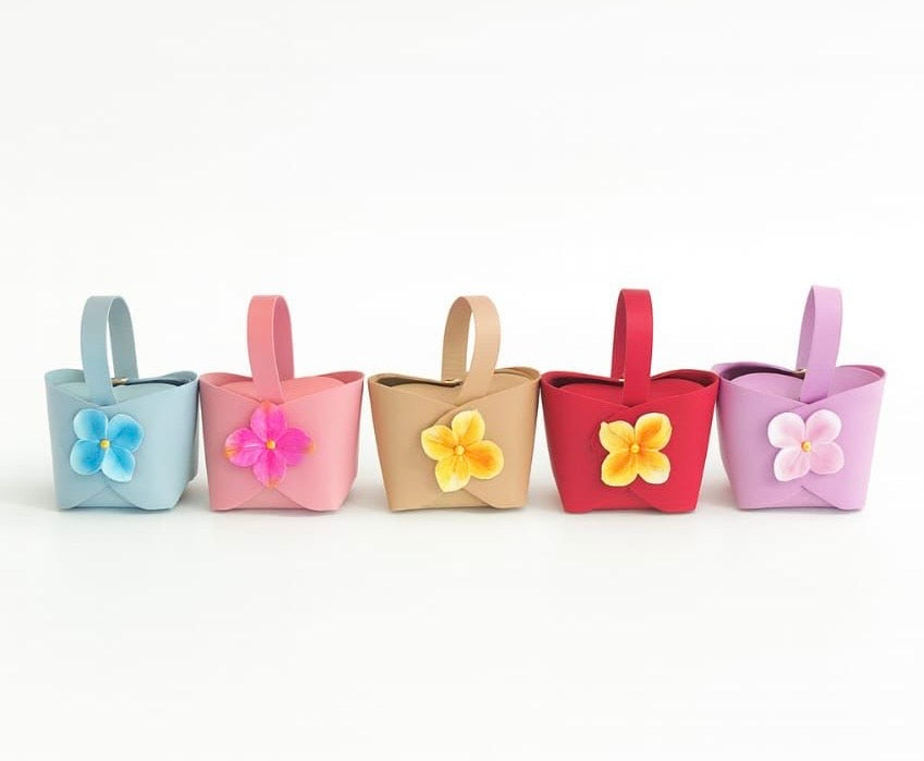 Floral Purse Style Hamper Bag 3inch (10pc) • Purple