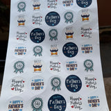 Fathers Day Round Cut Sticker Sheet - Non Transparent