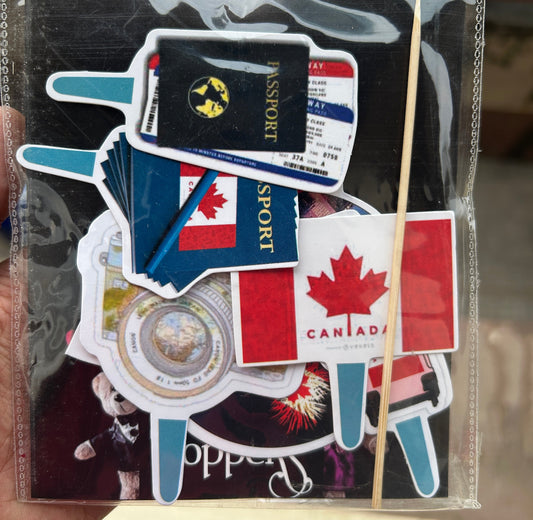 Travel Paper Theme Cake Topper