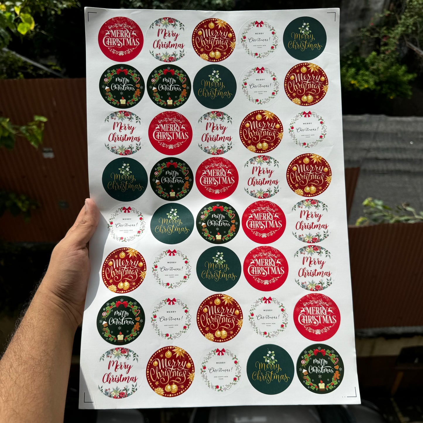 Round Cut Christmas Premium Sticker