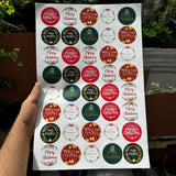 Round Cut Christmas Premium Sticker