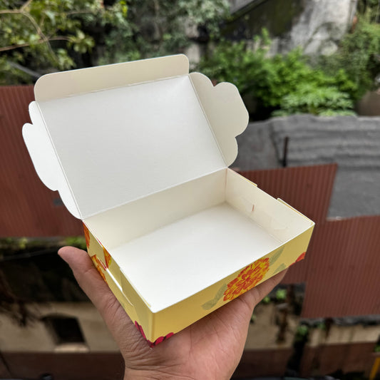 Kohinoor Collection 6Cavity Size Box For 2 Brownie with Foil Detailing (10pc)