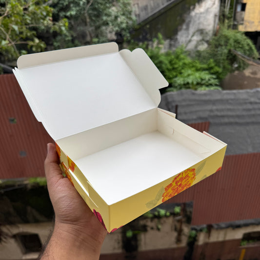 Kohinoor Collection 12Cavity Size Box For 6 Brownie with Foil Detailing (10pc)