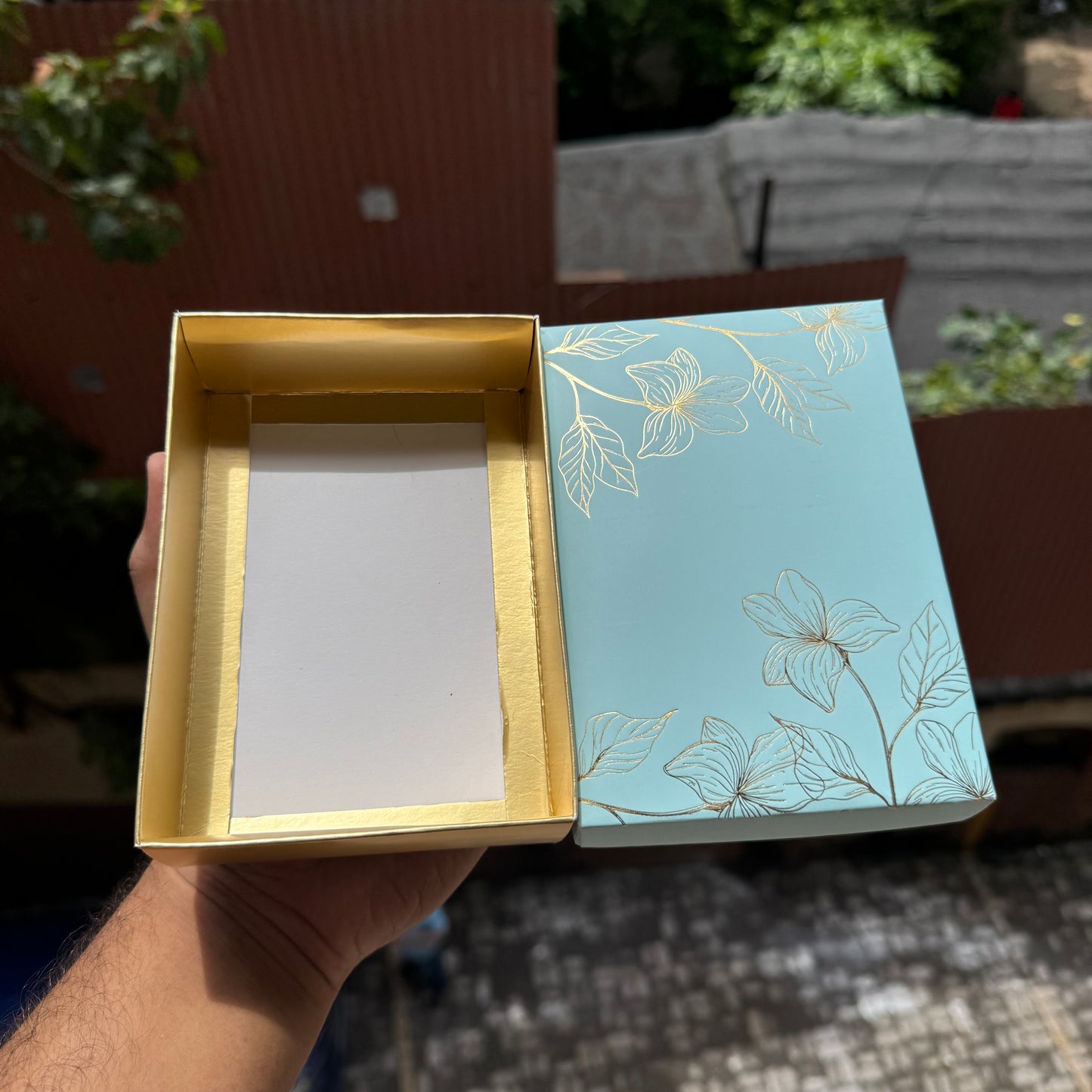 Pastel Petals Collection - 2 Brownie Box Sky Blue (10pc) Top Bottom