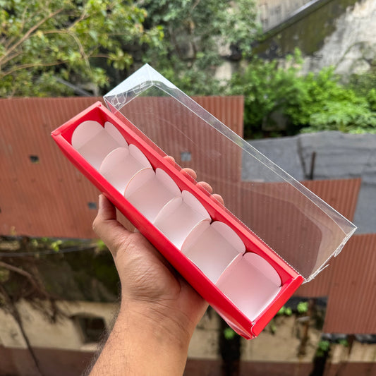 6 Cavity Premium Chocolate Box Red (10pcs)