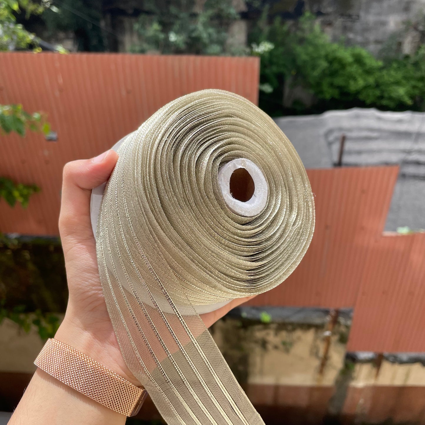 Metallic Ivory Ribbon
