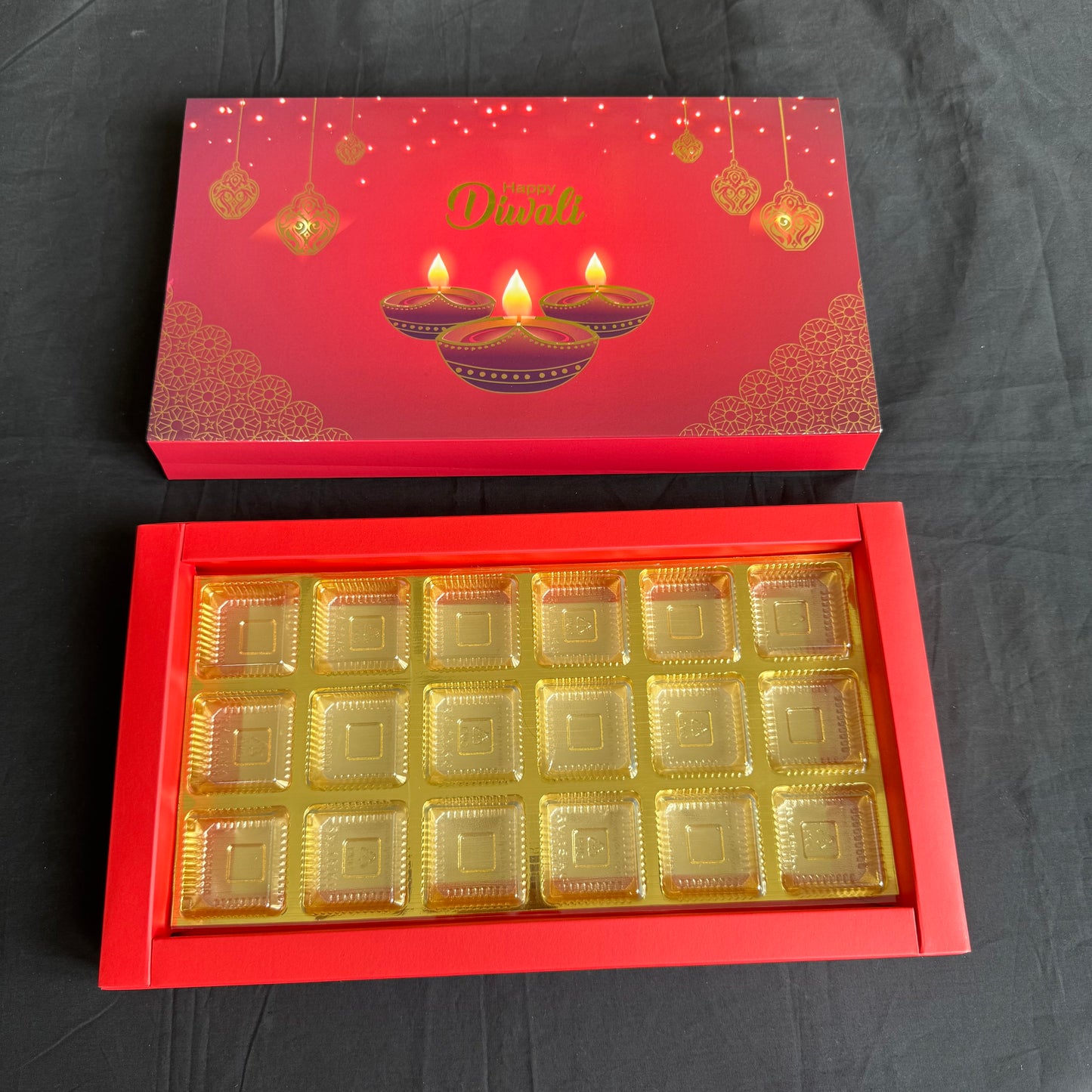 Diwali Foiled 18 Cavity Slider Box (10pc)