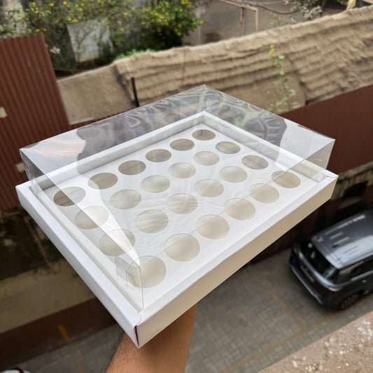 24 Mini Cupcake Display Hamper Box White (5pc) #New