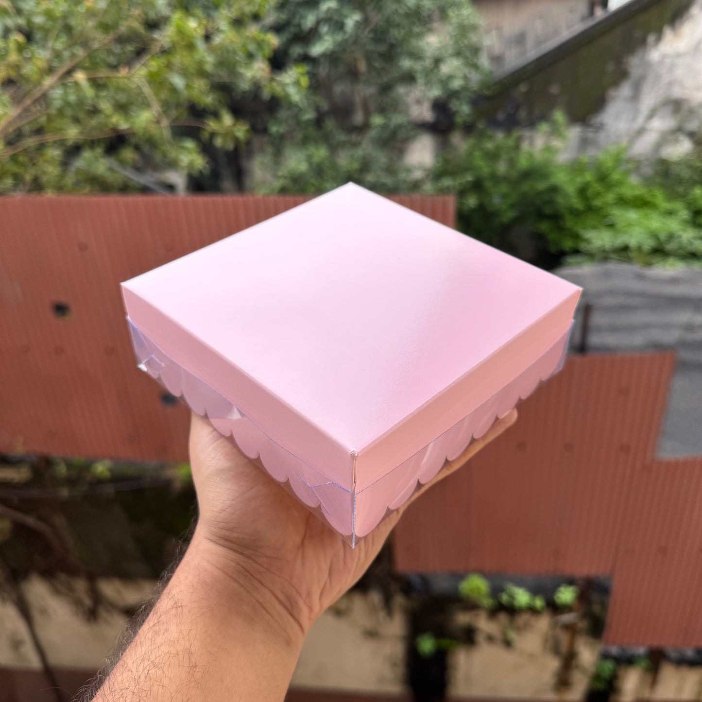 Bento Cake / Cookie / Brownie Box With Lid Pink (10pcs)