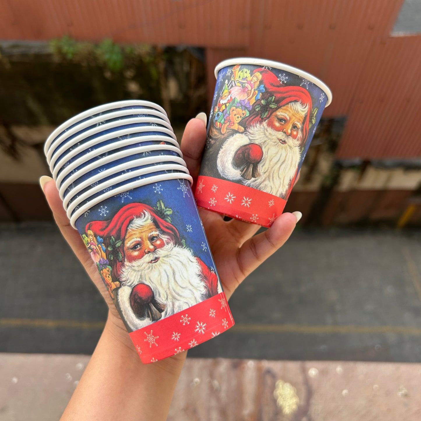Christmas Disposables - Xmas Paper Cups 210ml (10pcs)