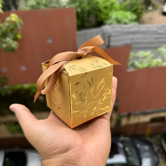 Pretty Box For Candle / Chocolates / Jewellery (10pc) with Gold Detailing & Ribbon Included