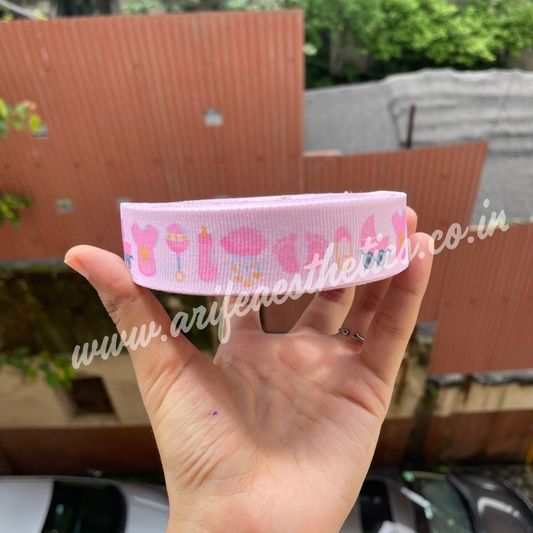 Printed its A Girl Ribbon Roll Pink