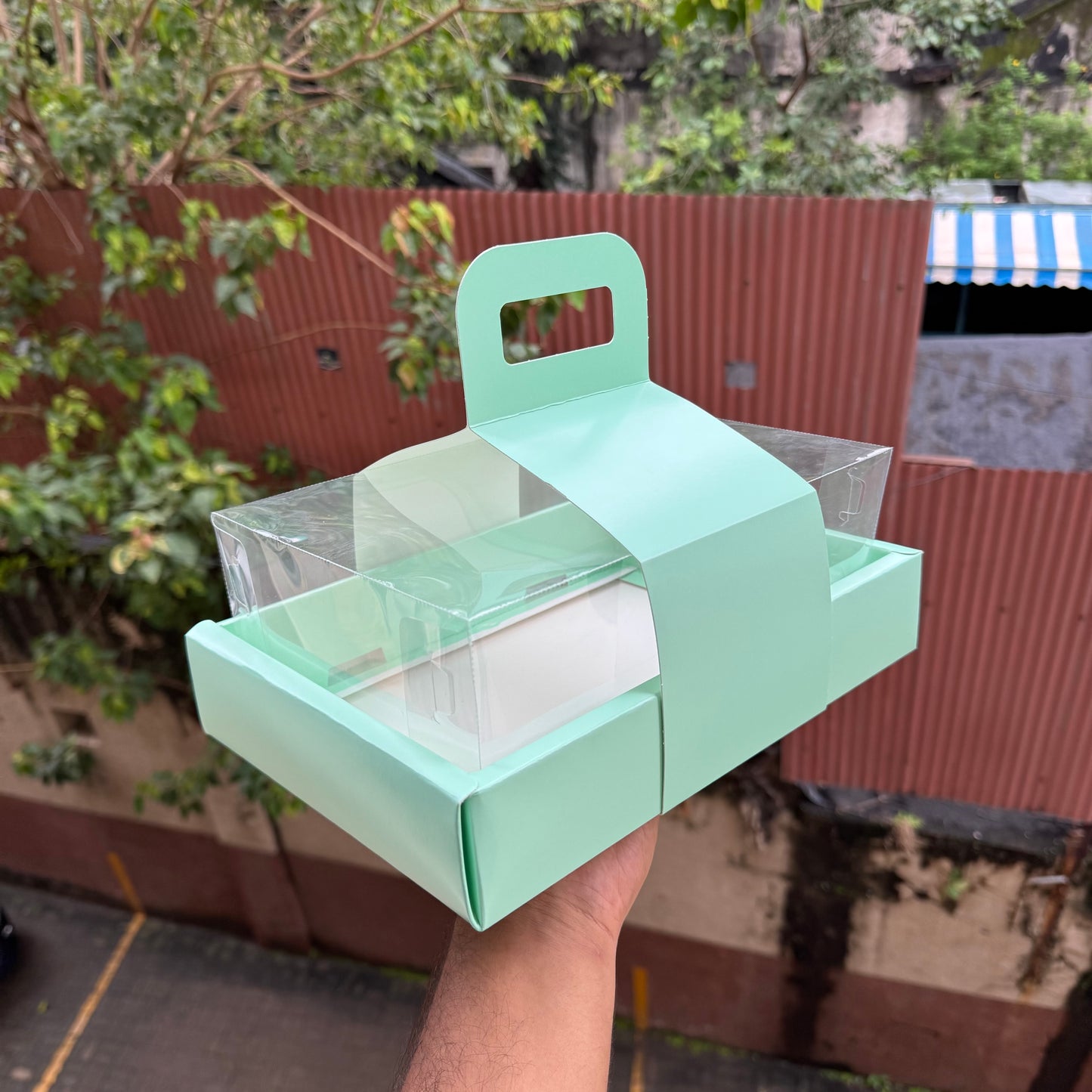 Hamper Box With Handle Mint Green