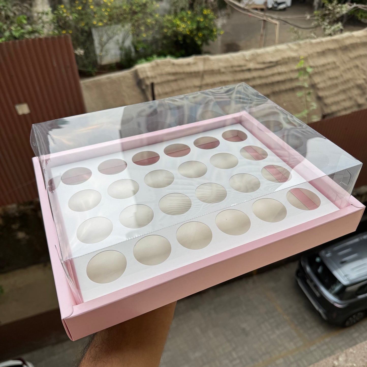 24 Mini Cupcake Display Hamper Box Pink (5pc) #New