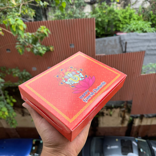 12 Modak Box For Ganesh Chaturthi (10pc) with gold cavity