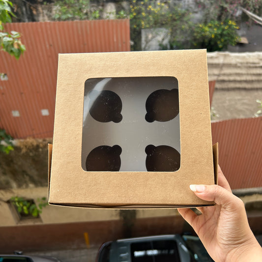 Kraft Boxes - 4 Cupcake Box (10pc)