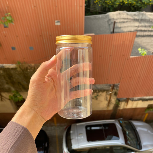 Plastic Jars With Gold Cap (200ml)