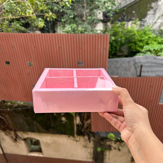 Pink 4 Brownie / Dry-fruit Partition Box (10pc)