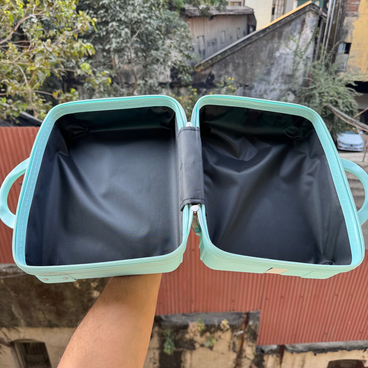 Aqua Blue Mini Suitcase Packaging For Hamper 1pck