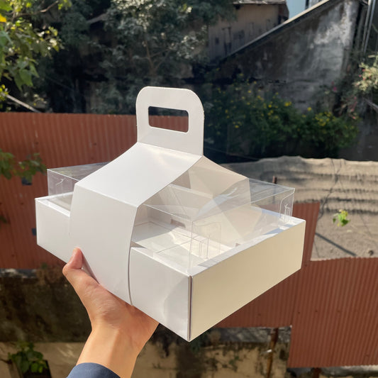 Hamper Box With Transparent Lid And Handle (10pc)