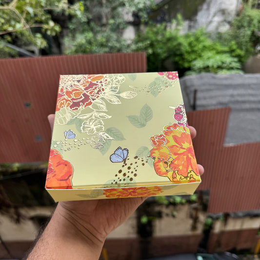 Kohinoor Collection 9Cavity Box For Chocolates / Brownies / Truffles / Candles and More with Gold Foiling Detailing (10pc) WITH Cavity