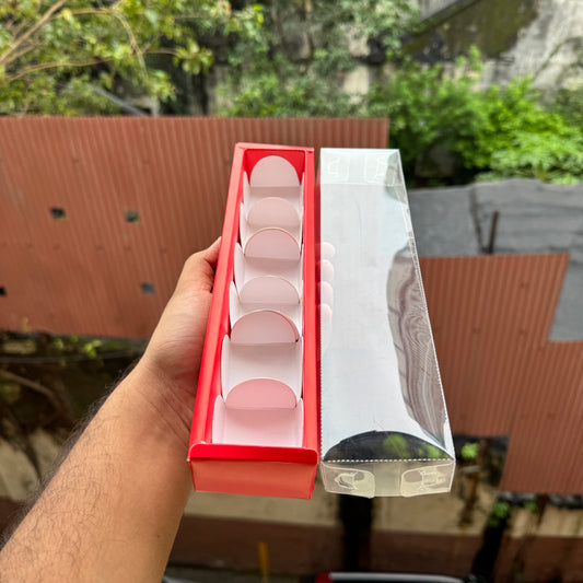 6 Cavity Premium Chocolate Box Red (10pcs)