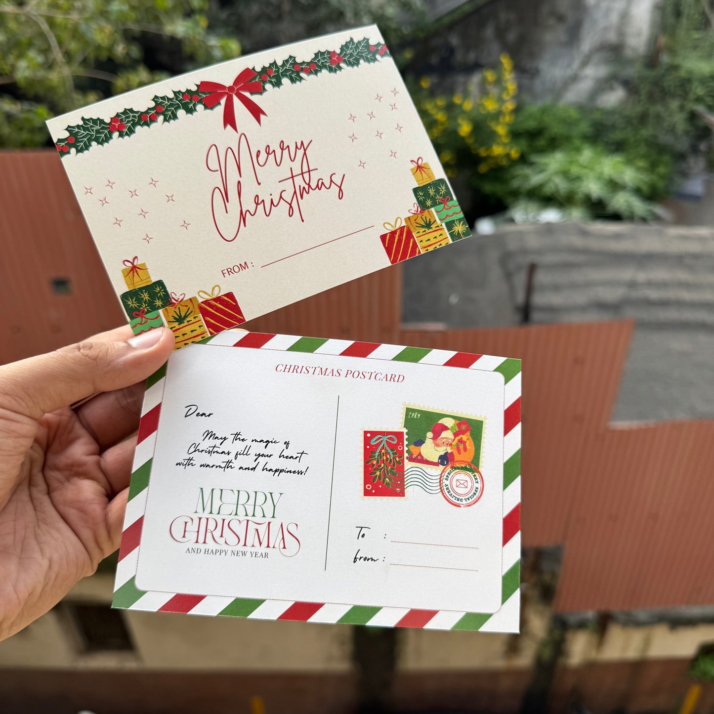 Christmas Postcard - Xmas Greeting Card #DesignB