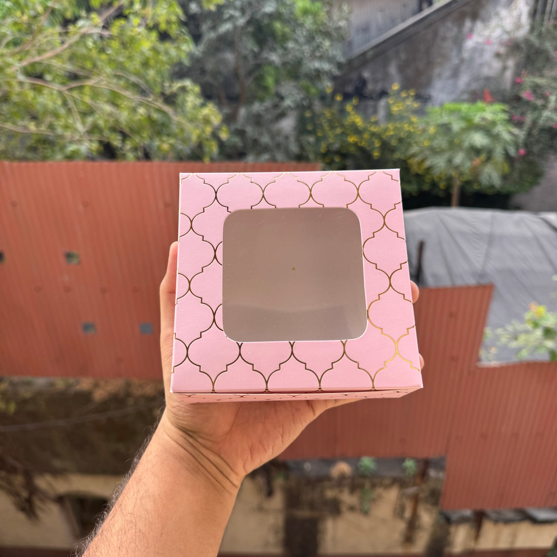 Moroccan Foil Box | 5x5x2inch | Pink & Gold (10pcs)