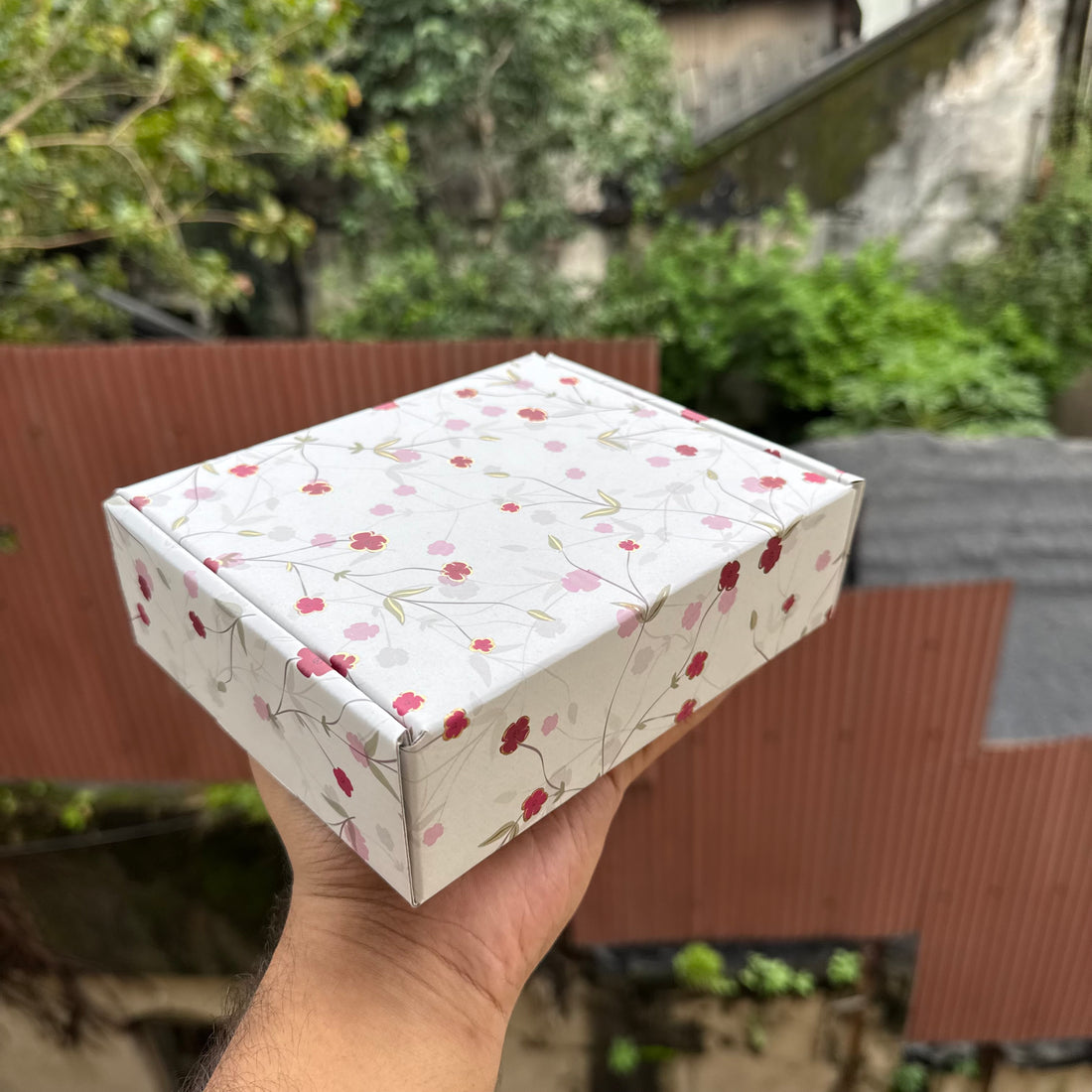 Lotus Print Corrugated Box (10pc)