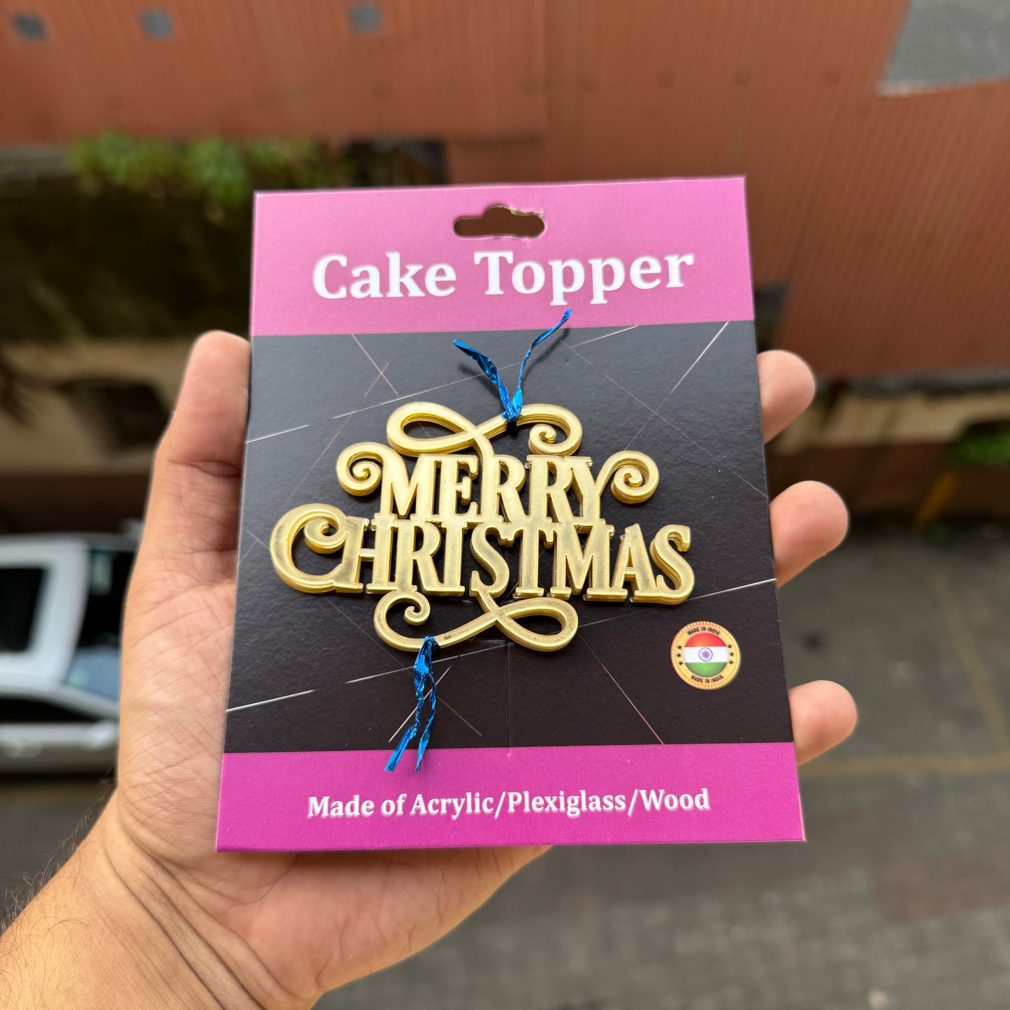 Christmas Acrylic Charms With Self Adhesive Peel & Stick For Hampers & Boxes (5pc)