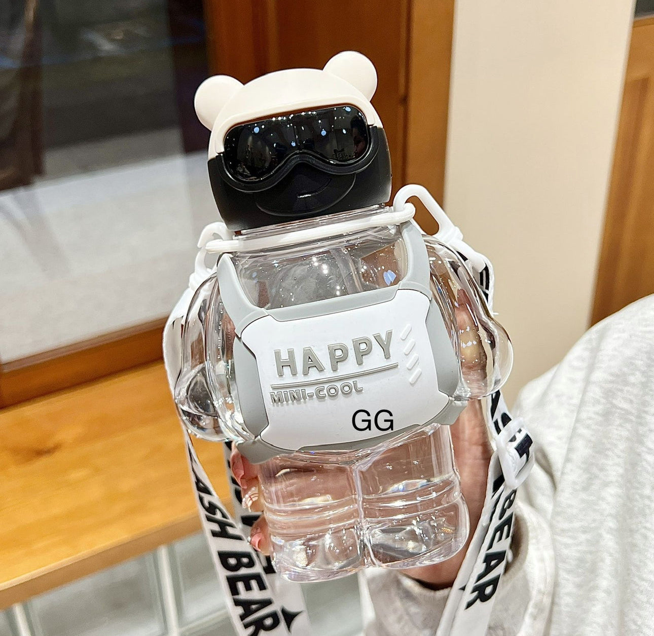 Happy Bear Sipper White