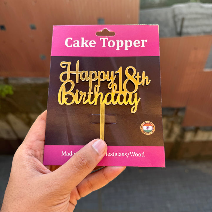 Happy 18th Birthday - 4inch Acrylic Cake Topper • SVN Birthday