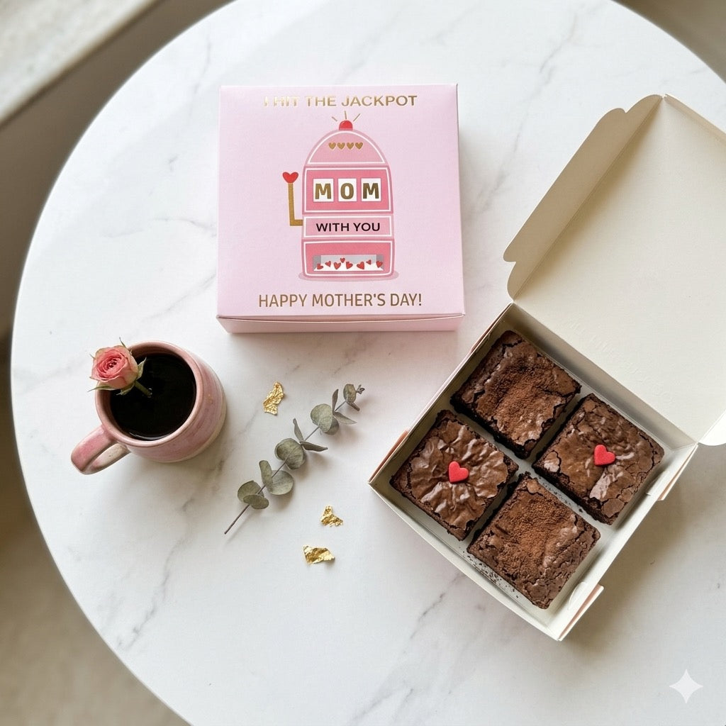 Mothers Day Box - 4 brownie , candle , cookies , jewellery (10pc)